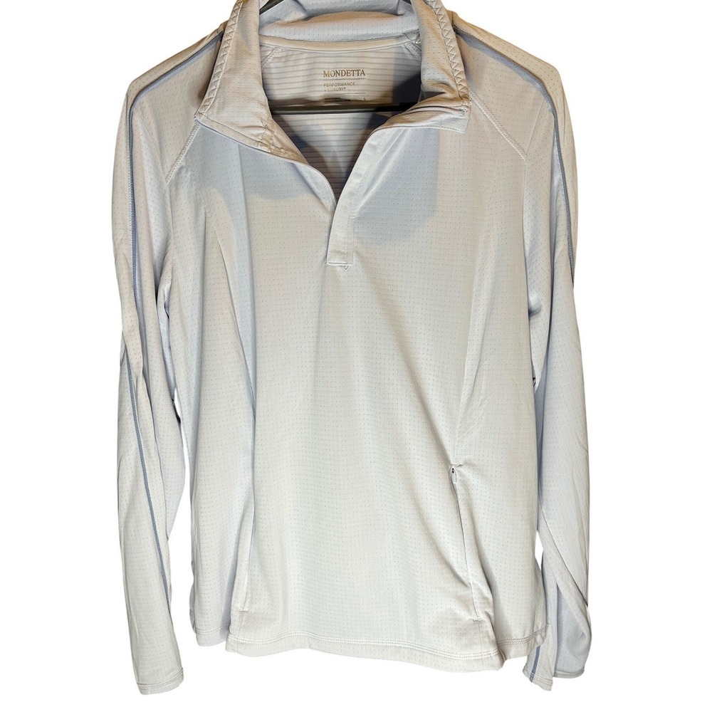 Mondetta Performance Luxury Womens Large Light Blue 1/4 Zip Pullover Thumbholes
